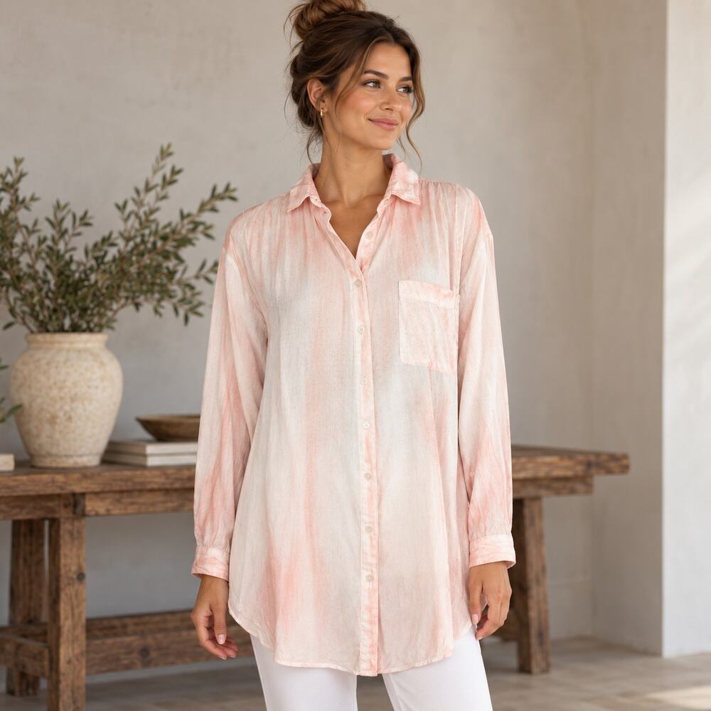 Pilcro & The Letterpress Peach Tie Dye Tunic Medium